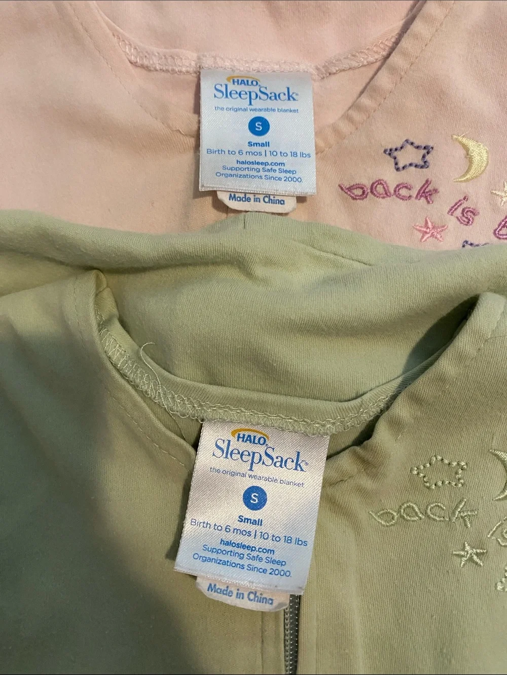 Halo Two-Pack Sleep Sacks in Pink and Green
